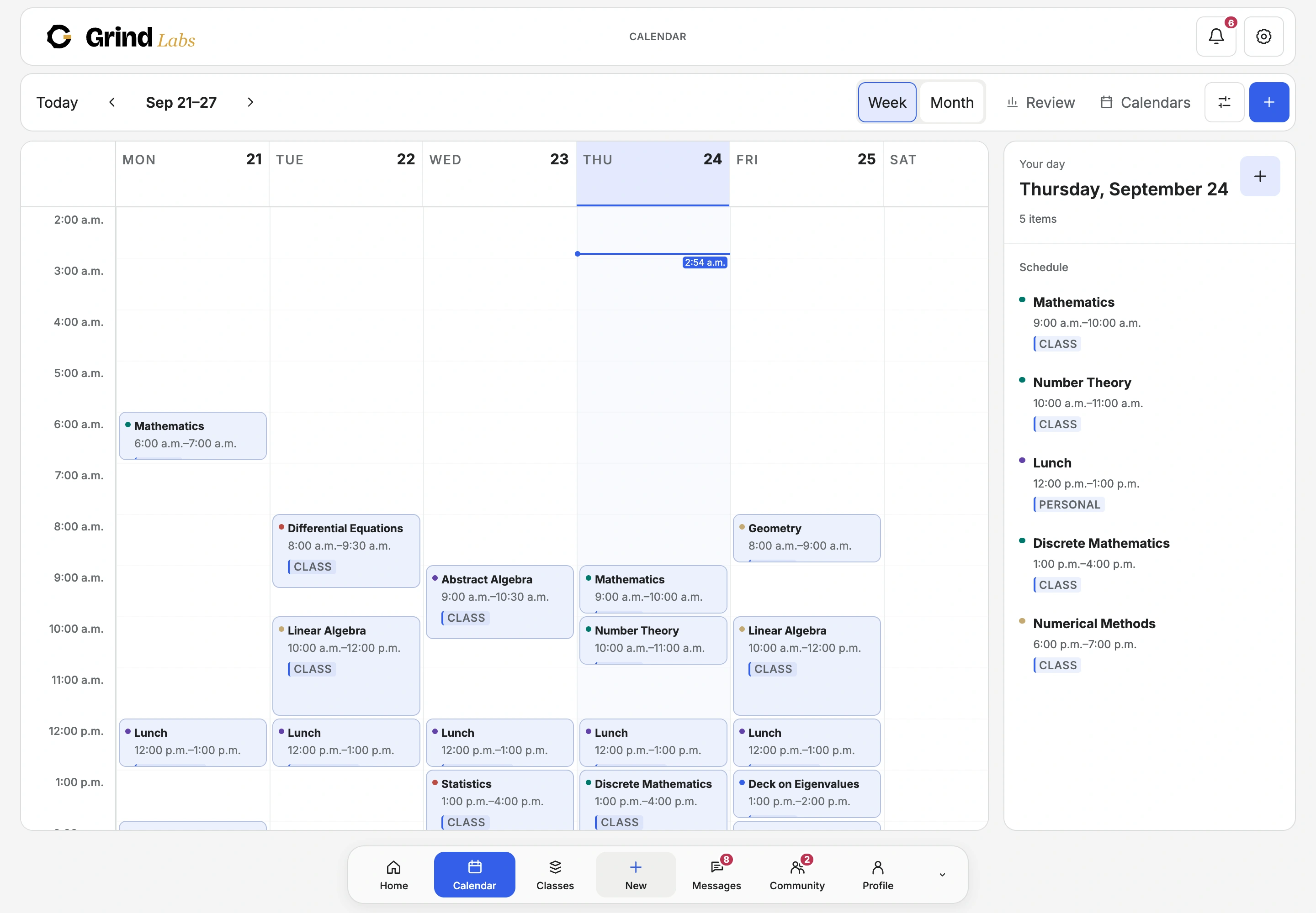 The current Grind Labs Calendar