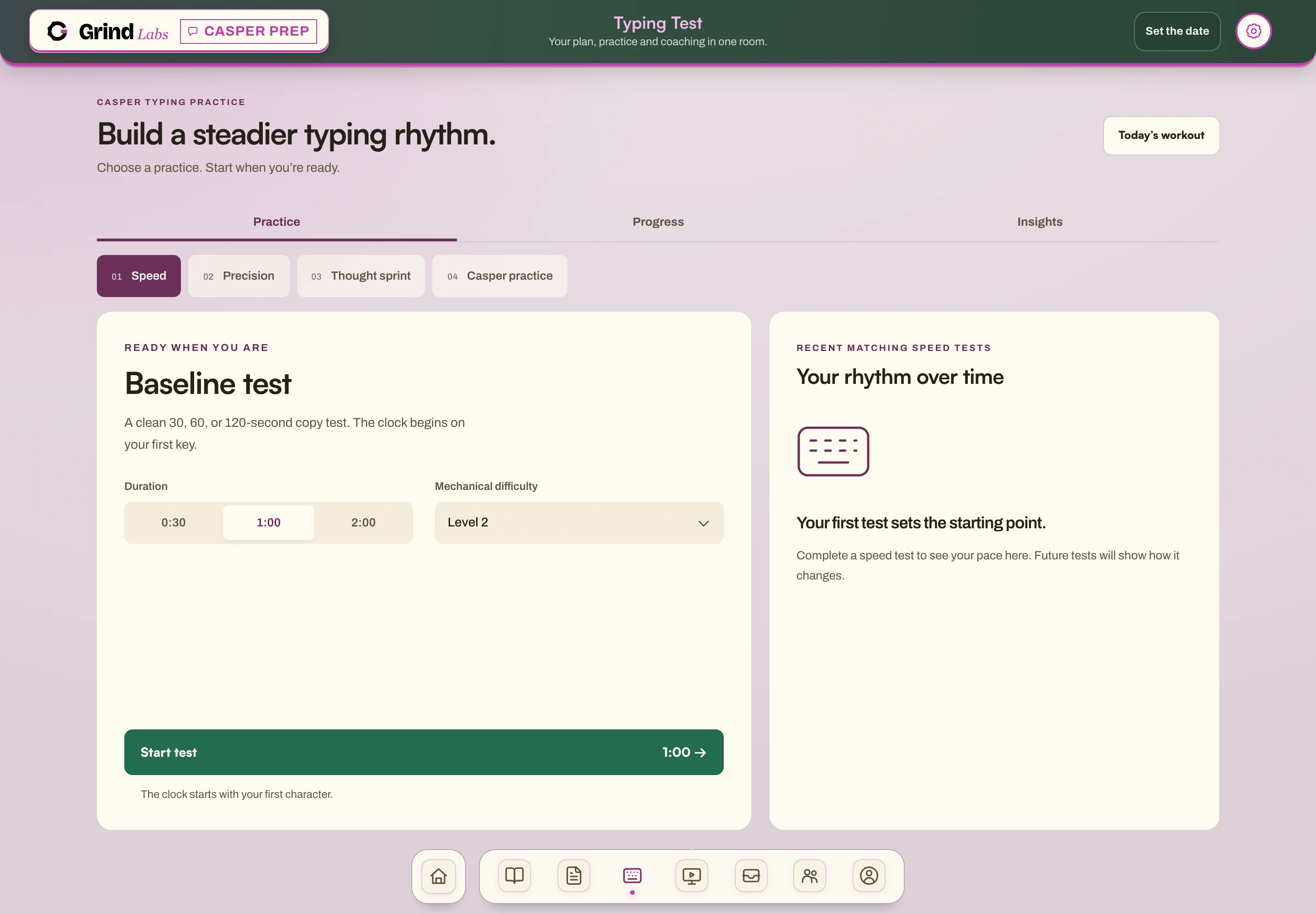 The current Casper Typing Test